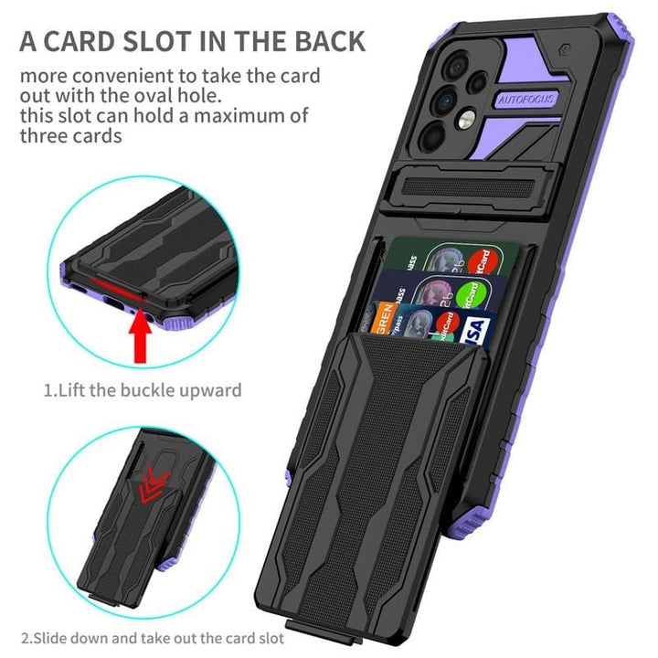 Shockproof Card Holder Case With Kickstand For Samsung A Series