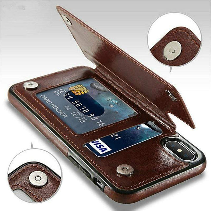Flip Leather Phone Wallet Case