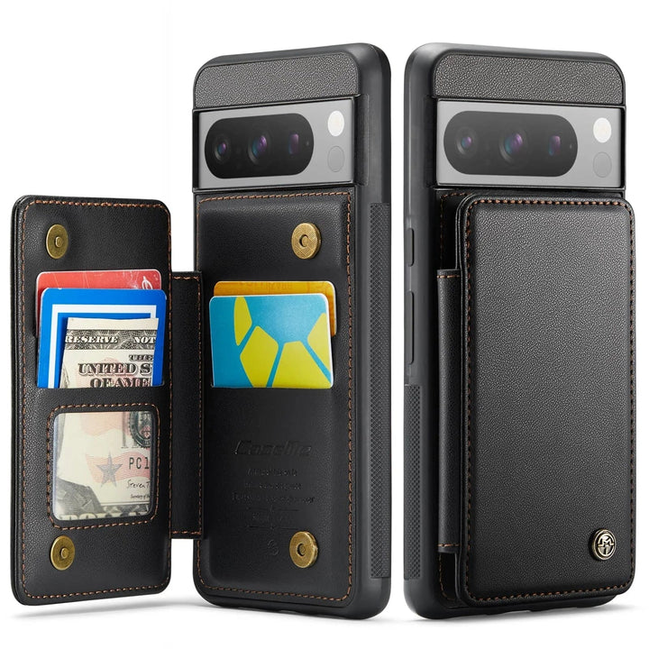 RFID Flip Leather Wallet Case For Google Pixel