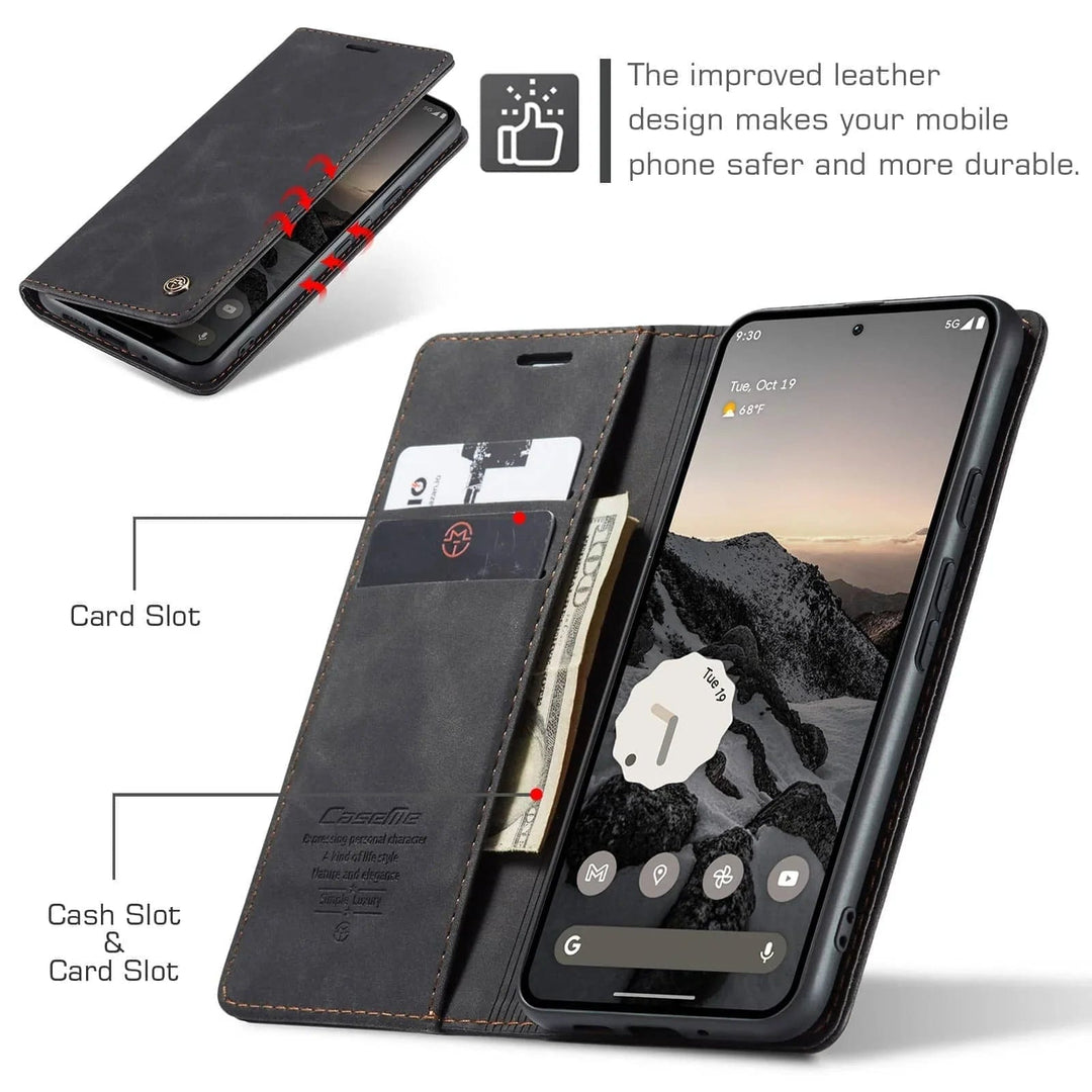 Slim Magnetic Leather Case For Google Pixel