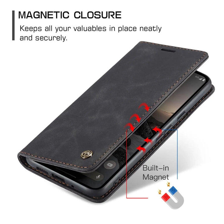 Slim Magnetic Leather Case For Google Pixel