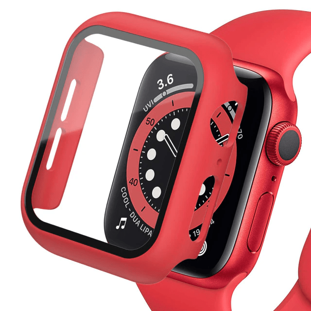 Tempered Glass Protective Watch Case Red / 49mm