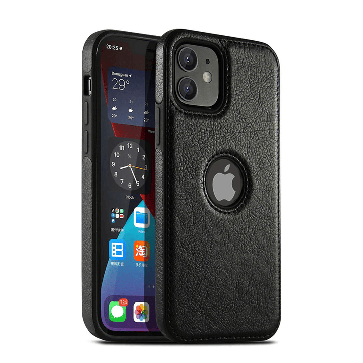 Slim Leather Phone Case Black / iPhone 15