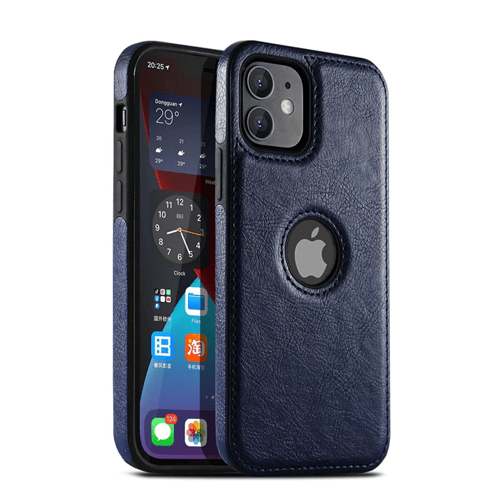 Slim Leather Phone Case Blue / iPhone 15