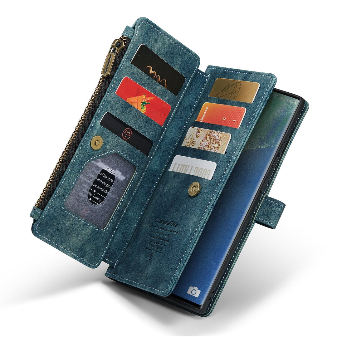Zipper Leather Wallet Case For Samsung Galaxy