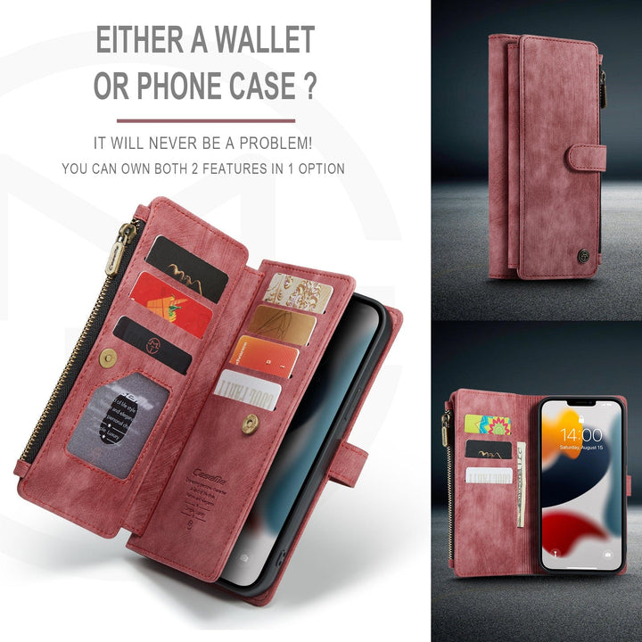 Zipper Leather Wallet Phone Case