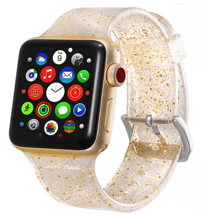 Glitter Silicone Watch Strap Gold / 38mm, 40mm & 41mm