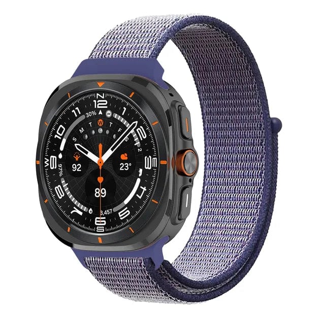 Nylon Sports Watch Strap For Samsung Watch 7 Ultra Midnight Blue