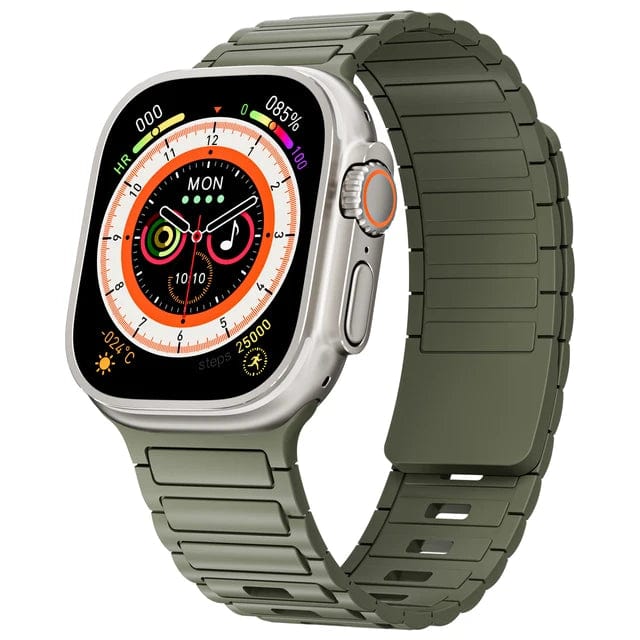 Silicone Magnetic Loop Watch Band Army Green / 38mm, 40mm & 41mm