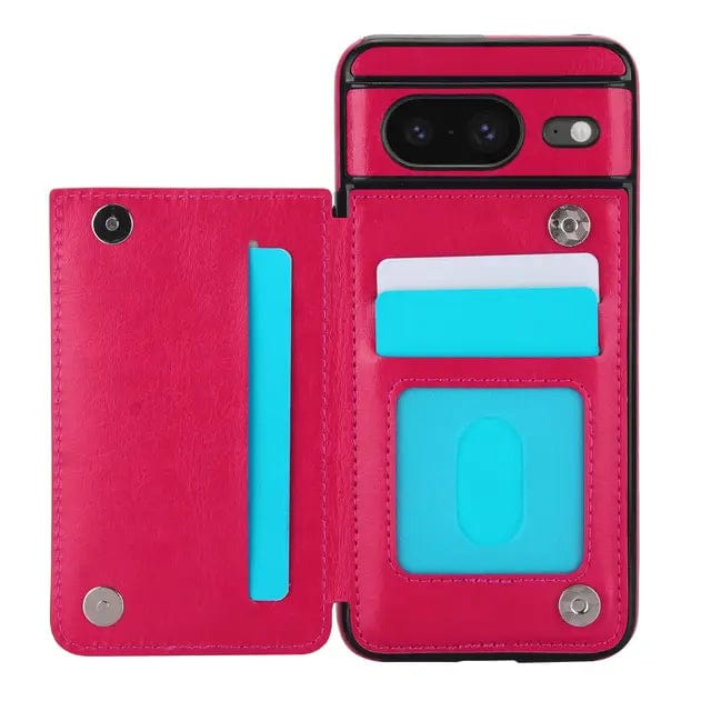 Leather Wallet Case For Google Pixel Hot Pink / Google Pixel 8