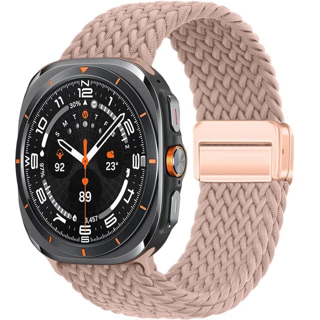 Braided Magnetic Sports Strap For Samsung Watch 7 Pink Sand