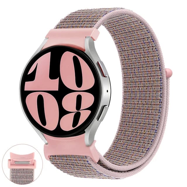 Nylon Sports Watch Strap For Samsung Pink Sand / Galaxy Watch 4 40mm