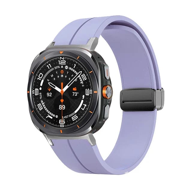 Magnetic Silicone Sports Watch Strap For Samsung Galaxy Watch 7 Ultra 47mm / Purple