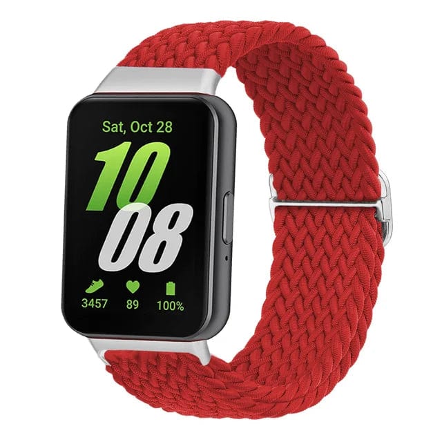 Braided Sports Watch Strap For Samsung Galaxy Fit 3 Red