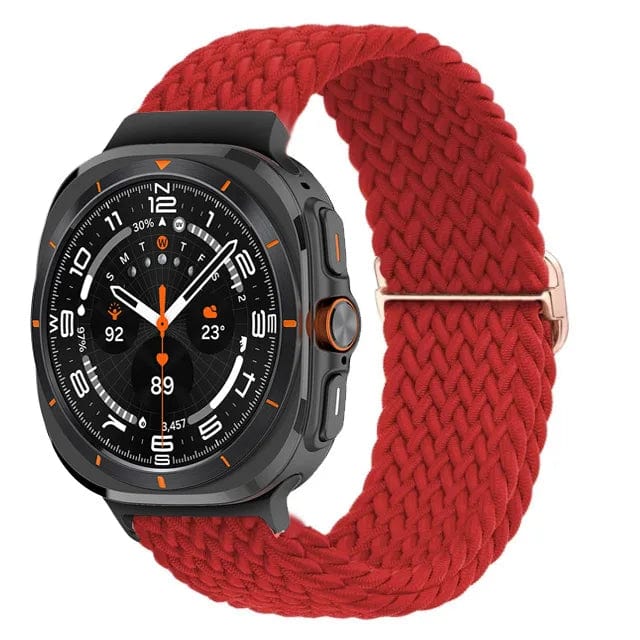 Braided Solo Loop Watch Strap For Samsung Watch 7 Red