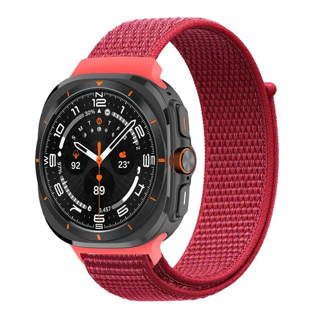 Nylon Sports Watch Strap For Samsung Watch 7 Ultra Red