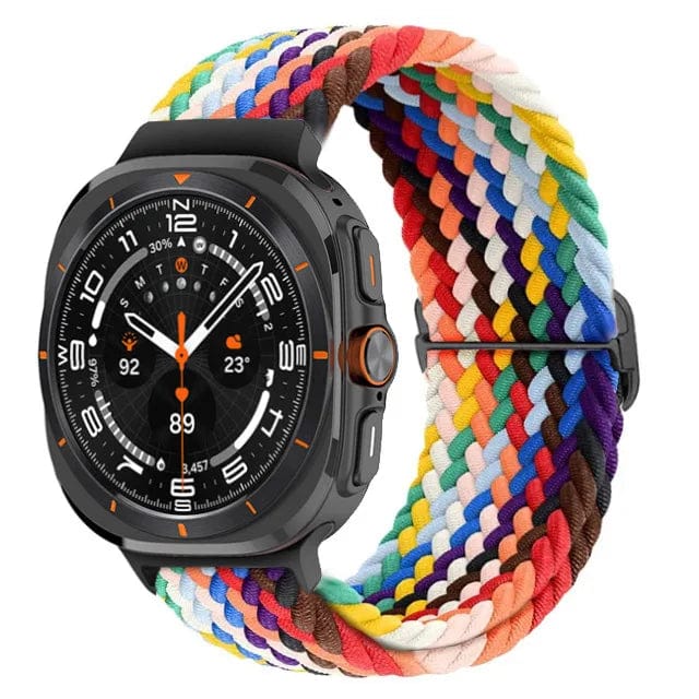 Braided Solo Loop Watch Strap For Samsung Watch 7 Rainbow