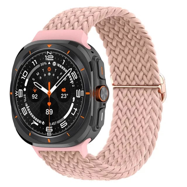 Braided Solo Loop Watch Strap For Samsung Watch 7 Pink Sand