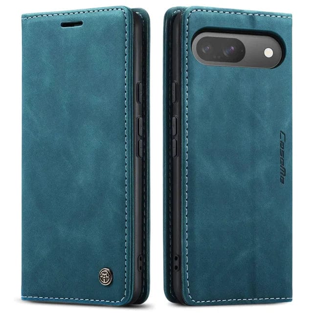 Slim Magnetic Leather Case For Google Pixel Blue / Google Pixel 9 Pro XL