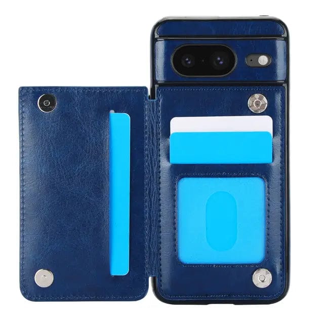 Leather Wallet Case For Google Pixel Blue / Google Pixel 8