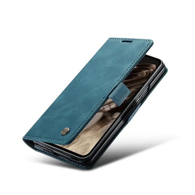 Slim Magnetic Leather Case For Google Pixel Fold Blue