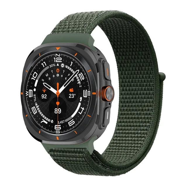 Nylon Sports Watch Strap For Samsung Watch 7 Ultra Army Green