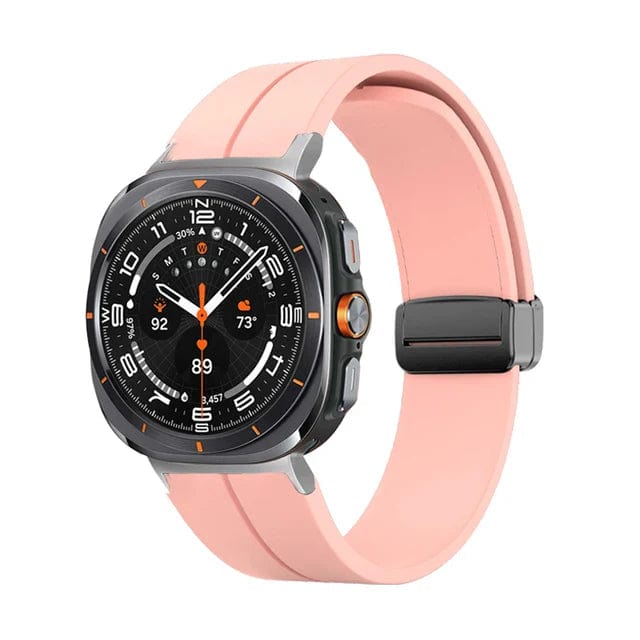 Magnetic Silicone Sports Watch Strap For Samsung Galaxy Watch 7 Ultra 47mm / Pink