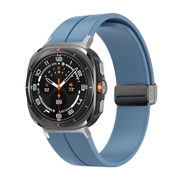 Magnetic Silicone Sports Watch Strap For Samsung Galaxy Watch 7 Ultra 47mm / Blue