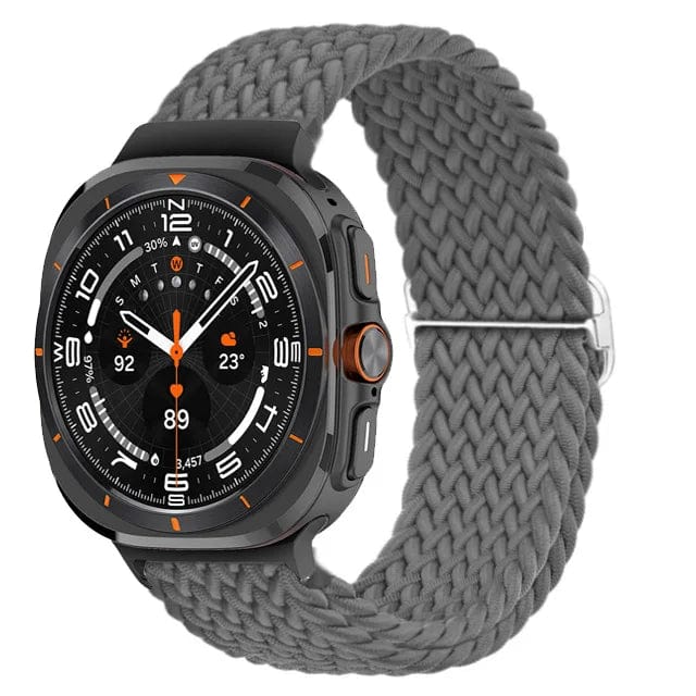 Braided Solo Loop Watch Strap For Samsung Watch 7 Grey