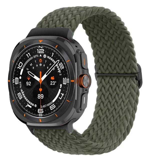 Braided Solo Loop Watch Strap For Samsung Watch 7 Green