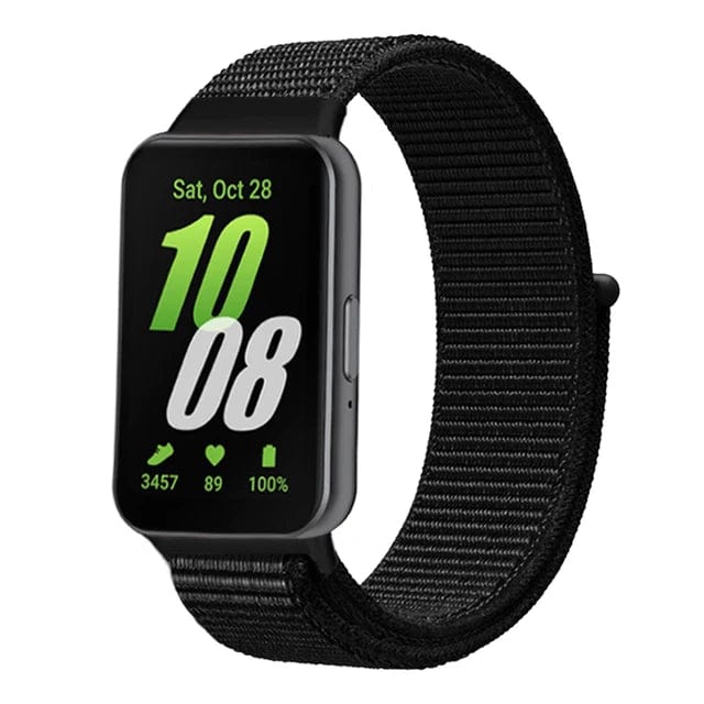 Nylon Sports Watch Band For Samsung Galaxy Fit 3 Black