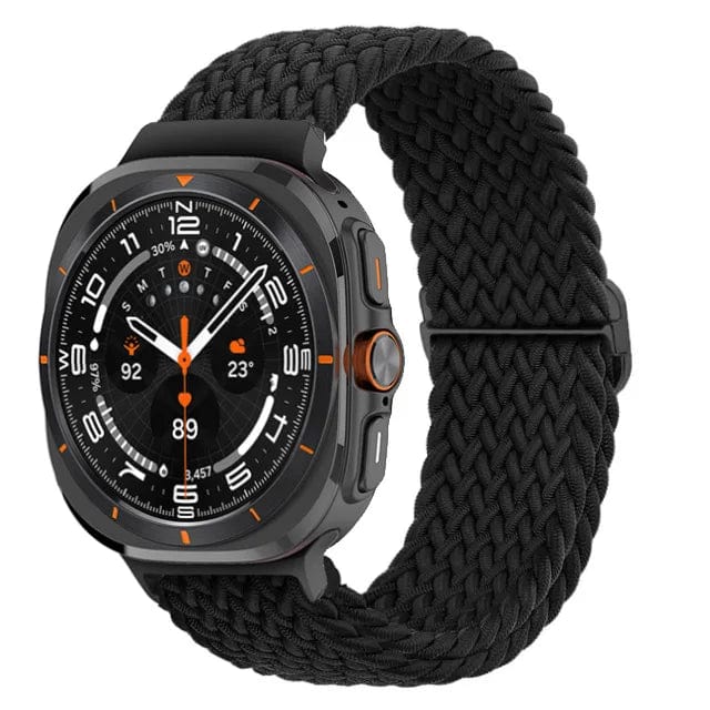 Braided Solo Loop Watch Strap For Samsung Watch 7 Black