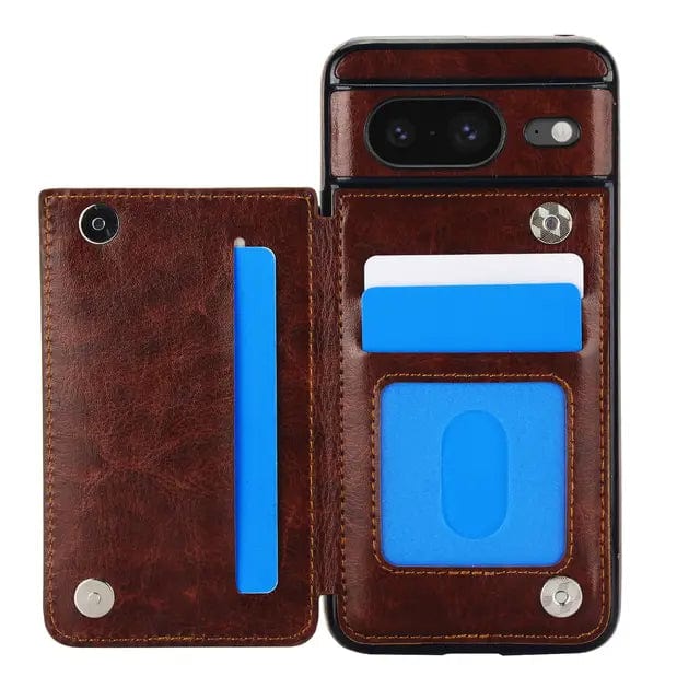 Leather Wallet Case For Google Pixel Brown / Google Pixel 8