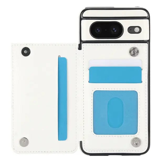 Leather Wallet Case For Google Pixel White / Google Pixel 8