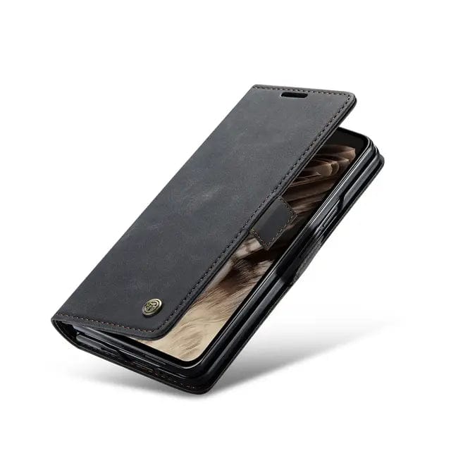 Slim Magnetic Leather Case For Google Pixel Fold Black