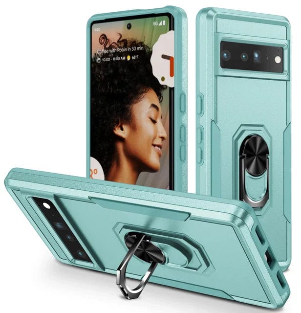 Shockproof Phone Case With Ring Grip For Google Pixel Google Pixel 9 Pro XL / Green