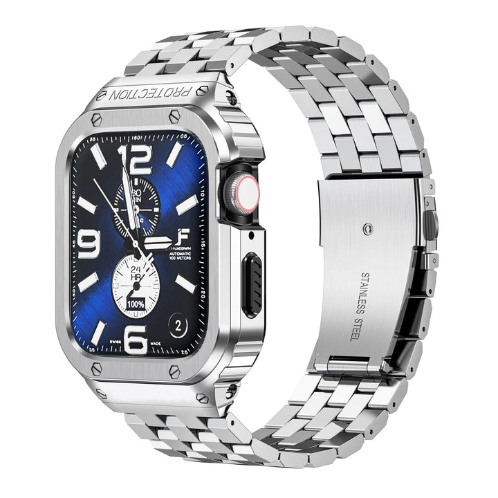 Stainless Steel Bracelet Watch Strap With Shockproof Case Silver / 44mm (Series 4, 5, 6 & SE)