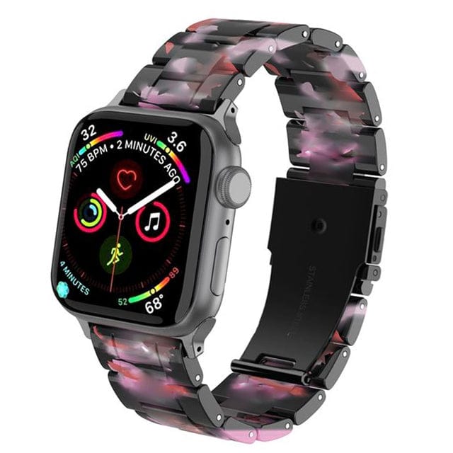 Marbled Resin Watch Band Colourful Black Marble / 38mm, 40mm & 41mm