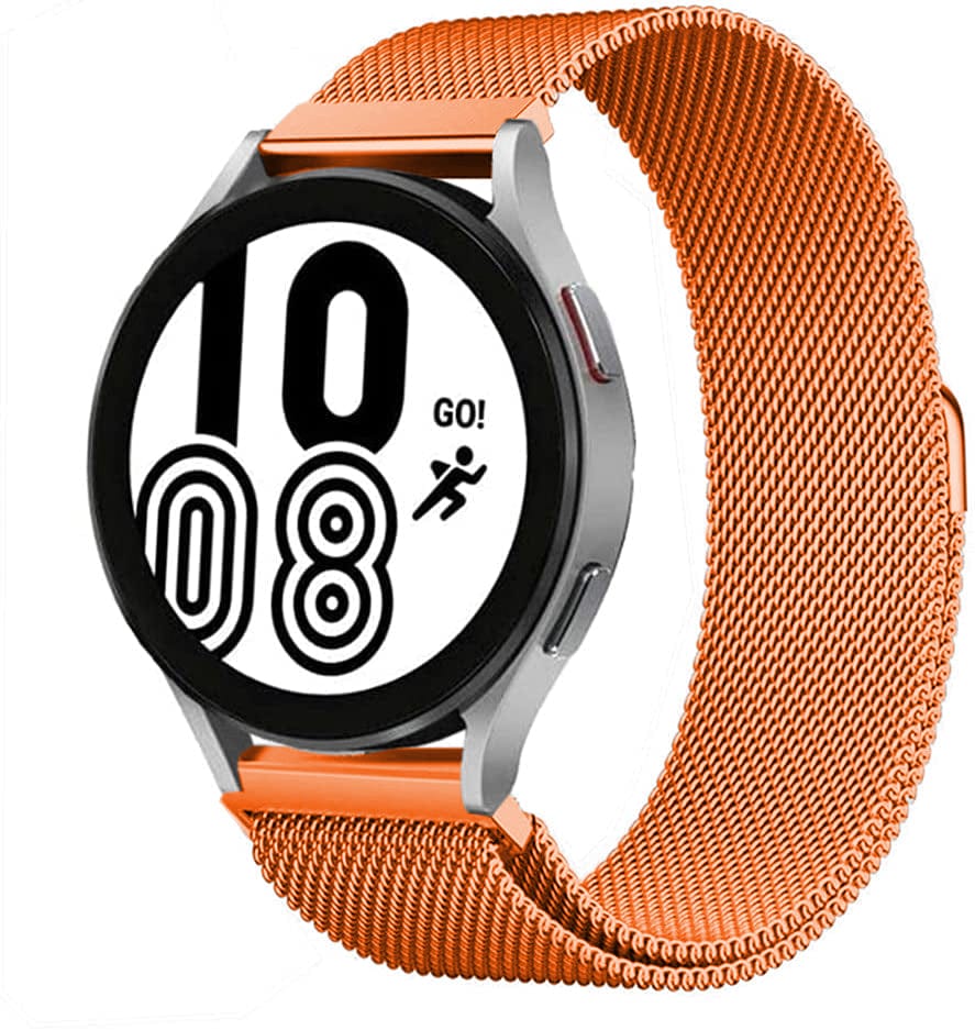 Milanese Stainless Steel Watch Band For Samsung Orange / 20mm