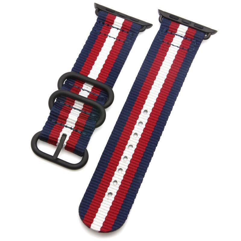 Buckle Nylon Watch Band Blue Red White / 38mm, 40mm & 41mm