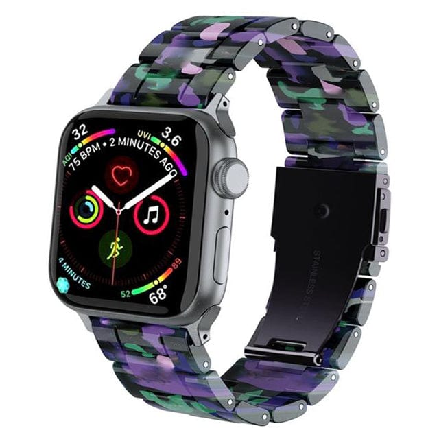 Marbled Resin Watch Band Purple Green Marble / 38mm, 40mm & 41mm