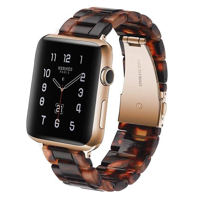 Marbled Resin Watch Band Coffee Brown Marble / 38mm, 40mm & 41mm
