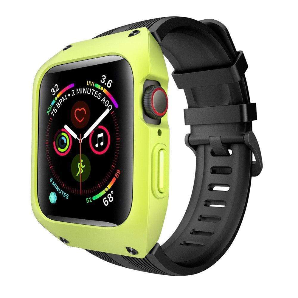 Tough Sports Watch Band With Built In Case Lime & Black / 40mm