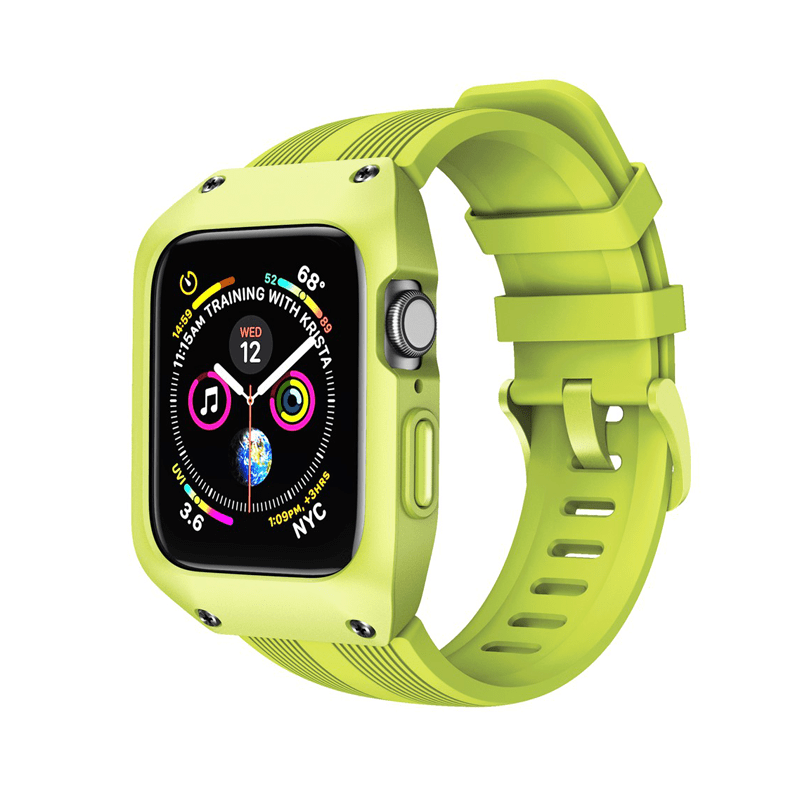 Tough Sports Watch Band With Built In Case Lime / 40mm