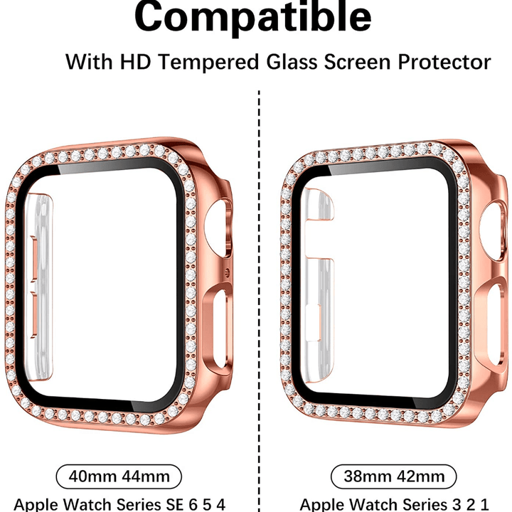 Diamond Tempered Glass Protective Watch Case