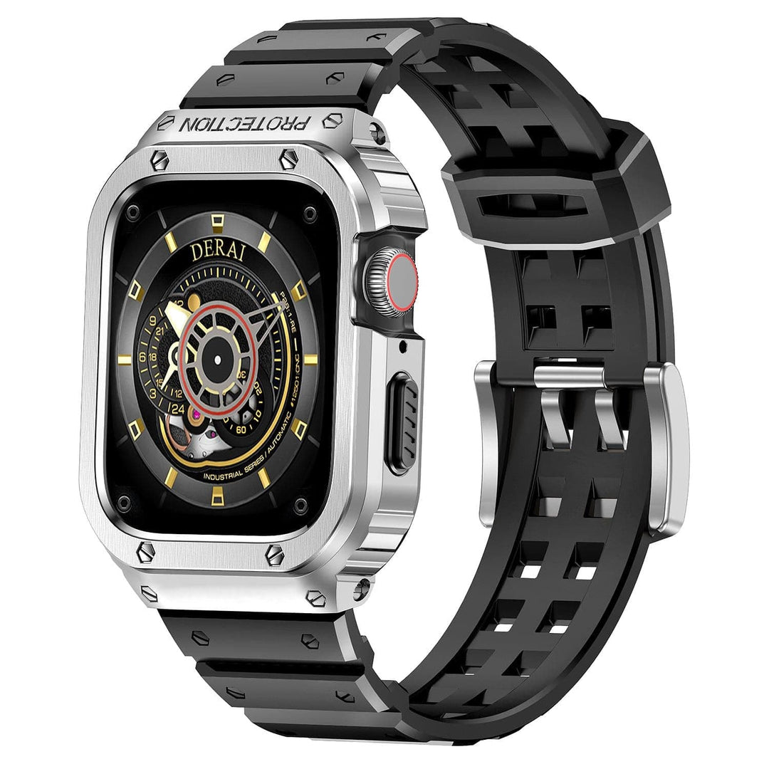 Sports Watch Strap With Shockproof Case Silver / 44mm (Series 4-6 & SE)