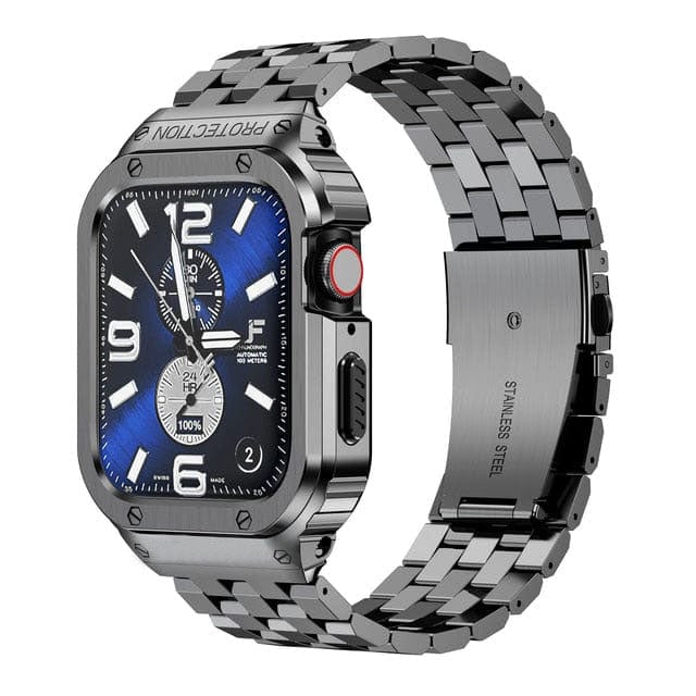 Stainless Steel Bracelet Watch Strap With Shockproof Case Space Grey / 44mm (Series 4, 5, 6 & SE)