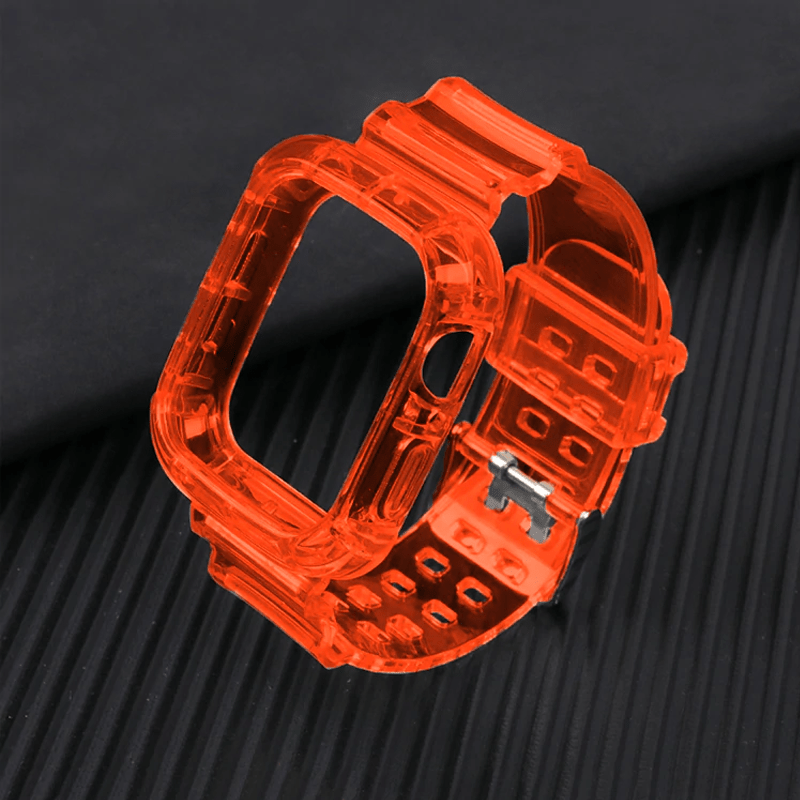 Transparent Sports Watch Band With Built In Case Orange / 38mm, 40mm
