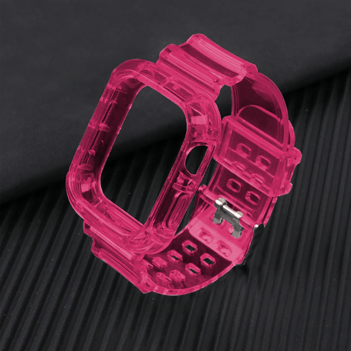 Transparent Sports Watch Band With Built In Case Pink / 38mm, 40mm