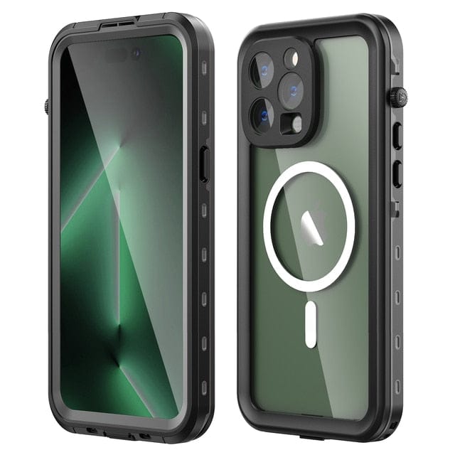 Waterproof Phone Case With Magnetic Charging iPhone 14 / Black